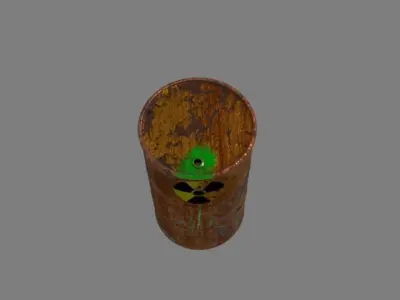 Rusted Toxic Waste Barrel Low-poly 3D model