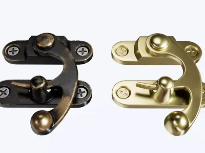 Metal  latch for drawers and boxes Low-poly 3D model