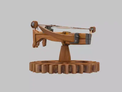 Detailed Wooden Crossbow 3D Model Low-poly 3D model