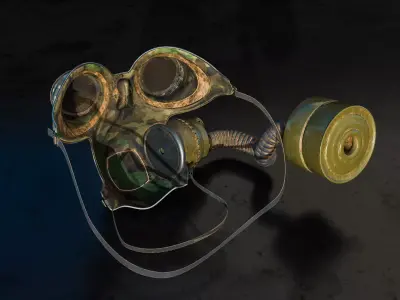 Post Apocalyptic Gas Mask Respirator 3D model