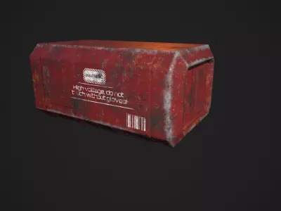 PowerCell rusty box Free low-poly 3D model