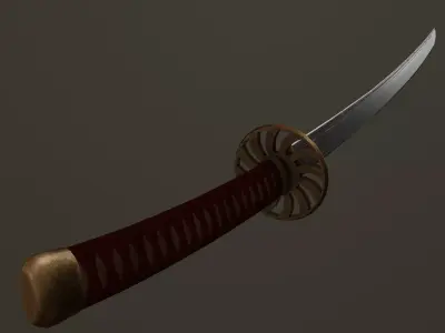 Japanese Katana Low-poly 3D model purchase
