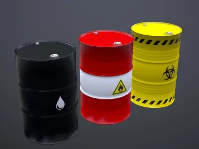 Metal Barrel - PBR - Low-poly 3D model