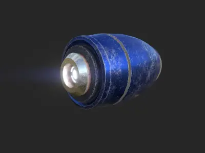 Mega Buster Blue - Hand Cannon - SciFi Blast Weapon Low-poly 3D model