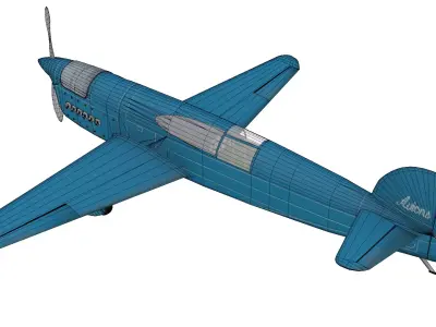 Caudron C561 Racing Aircraft Low-poly 3D model