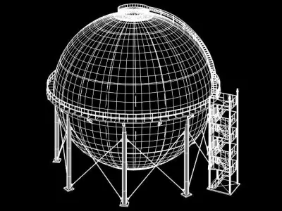 High pressure gas holder 3D model
