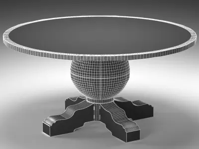 Enzo Industrial Loft Pine Metal Round Dining Table 3D model