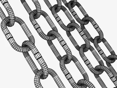 Old Steel Chain Low-poly 3D model