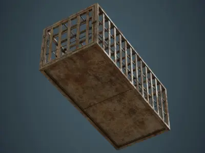 Cage 1D Low-poly 3D model