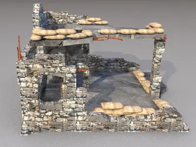 outpost ruins place Low-poly 3D model