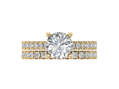 Solitair Ring Bridal Set 3D print model 42