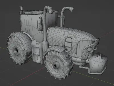 Tractor Toy Low Ply Free low-poly 3D model