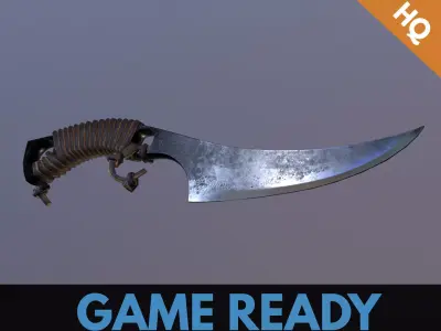 Hunter knife Low-poly 3D model purchase