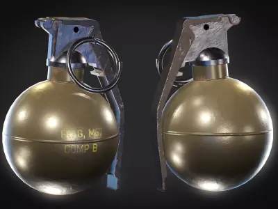 Frag Grenade Low-poly 3D model shop