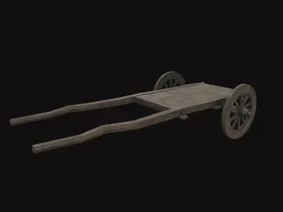 Medieval Carriage V09 Low-poly 3D model