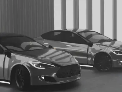 TESLA MODEL S PLAID car with lights Free 3D model