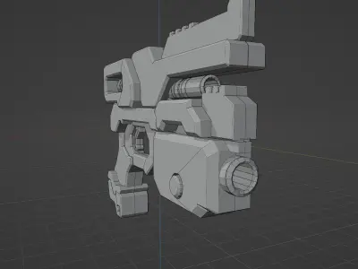 Low-poly Science fiction pistol Low-poly 3D model