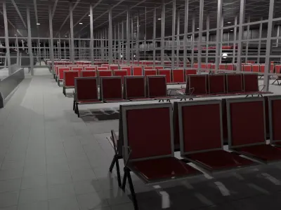 Airport Interior Low-poly 3D model 4