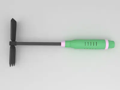 Garden hand spade fork 3d model  3D model