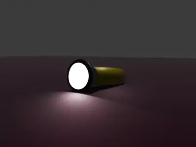  Retro Handheld Flashlight 3D Model 3D model