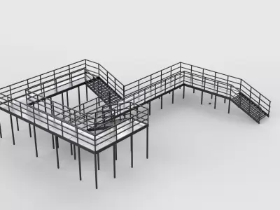 Modular industrial platform 04 3D model