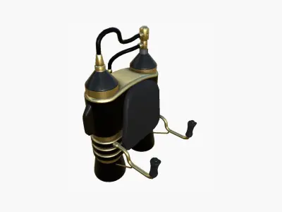 Jetpack E02 Golden Black - SciFi Character Design Low-poly 3D model