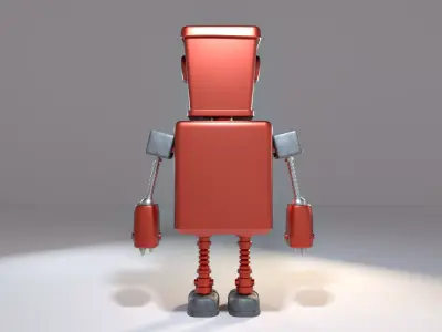 Red Mailbox Robot 3D model