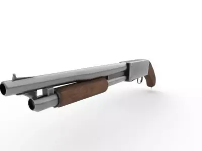 Shotgun PBR Model gun Low-poly 3D model