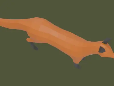 Stylized lowpoly FOX Low-poly 3D model