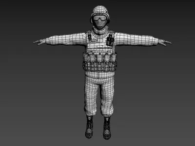 SWAT Game Character  Free low-poly 3D model