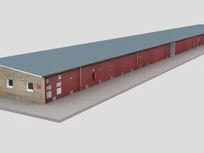 Realistic European City Block Building 38 Low-poly 3D model