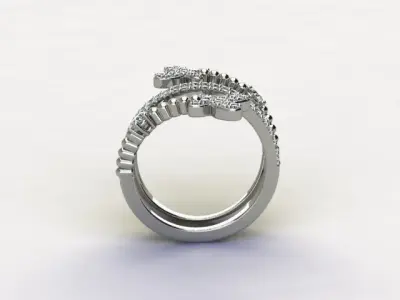10040 butterfly ring with diamonds 3D print model