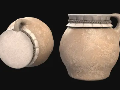 Medieval Market- Clay Pots Free 3D model