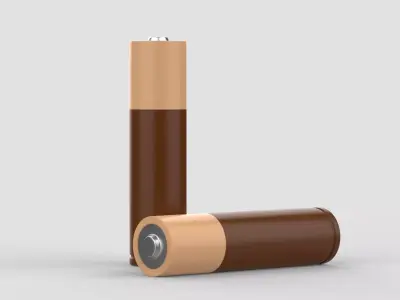 Two AA accumulator Batteries alkaline 3D model