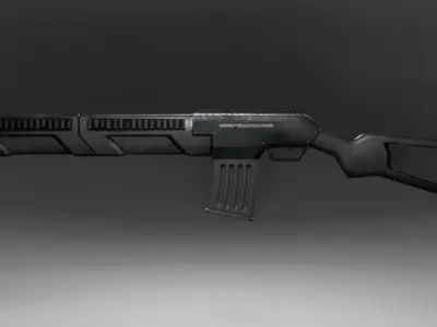 Modular shotgun Blender file Low-poly 3D model