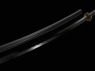 katana sword Low-poly 3D model