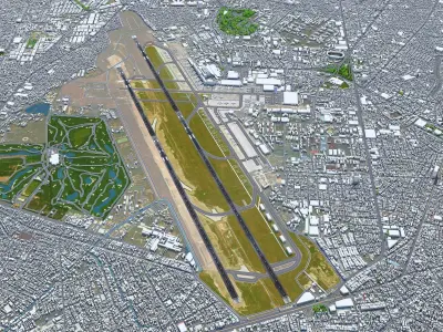 Tan Son Nhat Ho Chi Minh Airport 10km Low-poly 3D model
