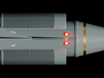 High-polly Turbine Missile 3D model