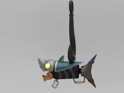 Fishbone Keychain 3D model