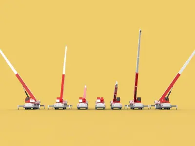 COMBINATION CONFIGURATION BOOM ARM JIB TRUCK MOBILE CRANE LTM 3D model