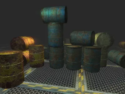 Barrel Pack Realistic  Low-poly 3D model