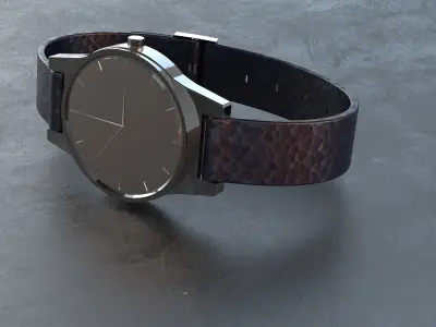 wristwatch watch with gold buckle Low-poly 3D model