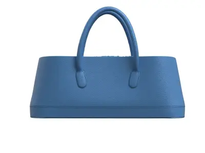 Blue Leather Big Tote Bag 3D model