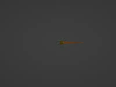 An axe with a green sheathed handle 3D model