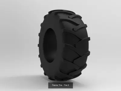 Tractor Tire SET - 5 Tires 3D Model Pack
