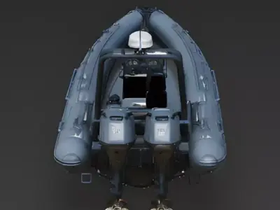 Tactical RHIB Rigid Hull Inflatable Boat 3D Model Low-poly 3D model