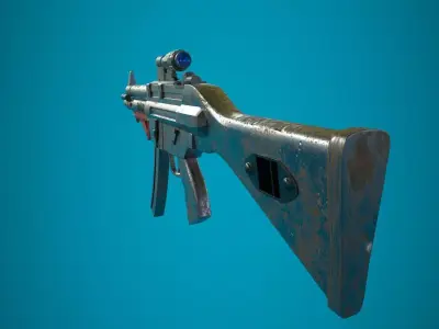 Realistic Assault Rifle  Low-poly 3D model
