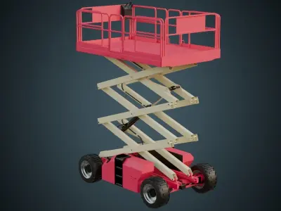 Scissor Lift 2 Basic Low-poly 3D model