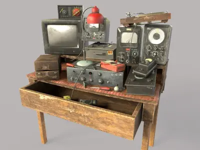 Workbench with Devices 3D model