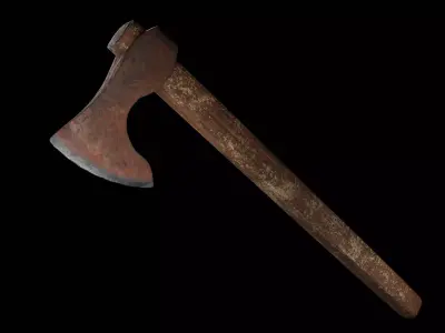 Axe game assets Low-poly 3D model Low-poly 3D model